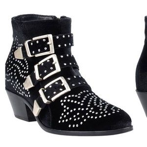 Lemarè Black Suede Studded Bootie Size 36